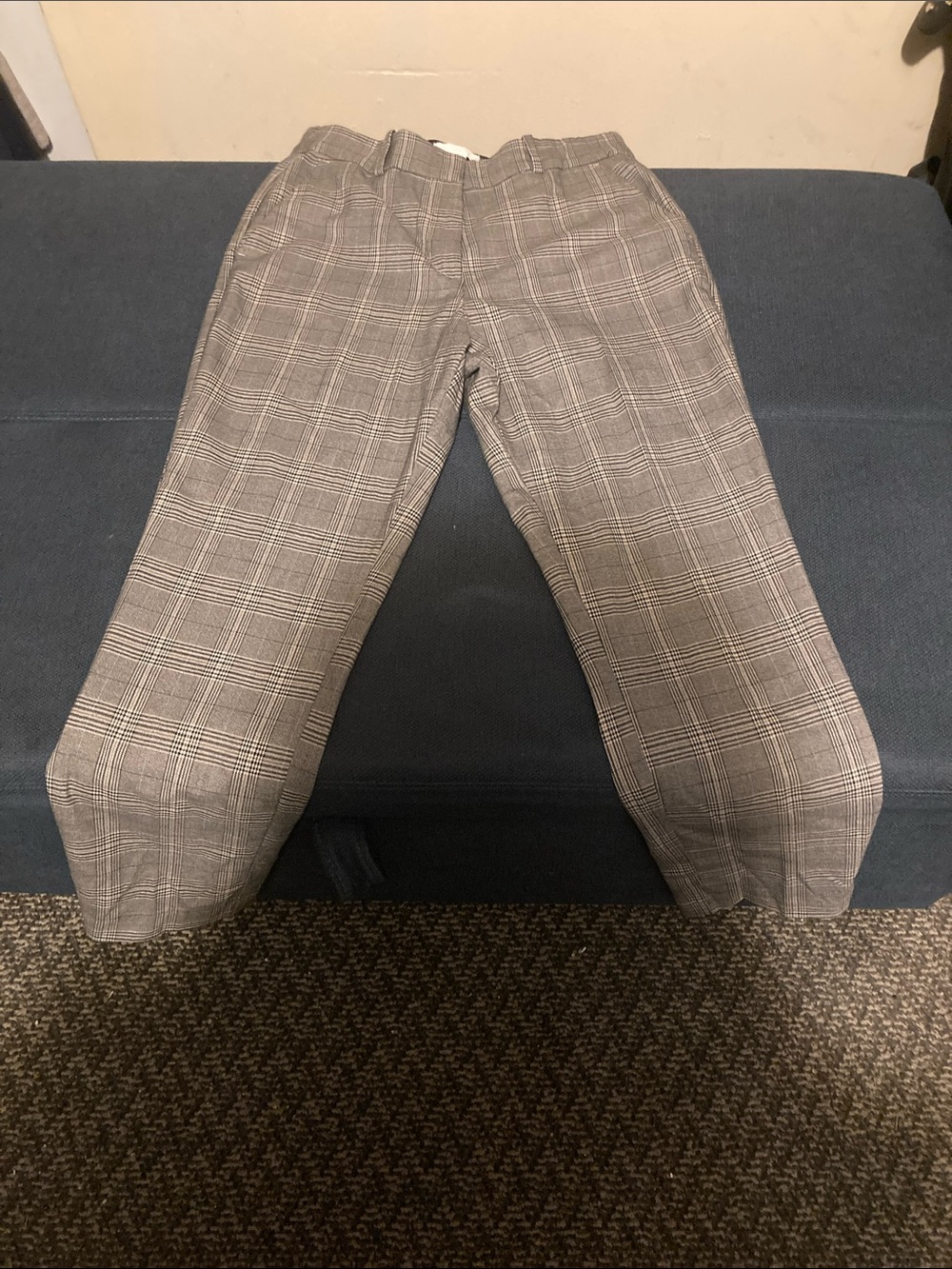 H&M Gray Plaid Tailored Pants